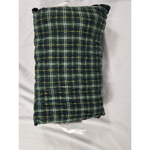 NOS Timber Creek  Outdoor Camping Pillow Green Flannel & Nylon w bag NWT 17 X 10 - Picture 4 of 6
